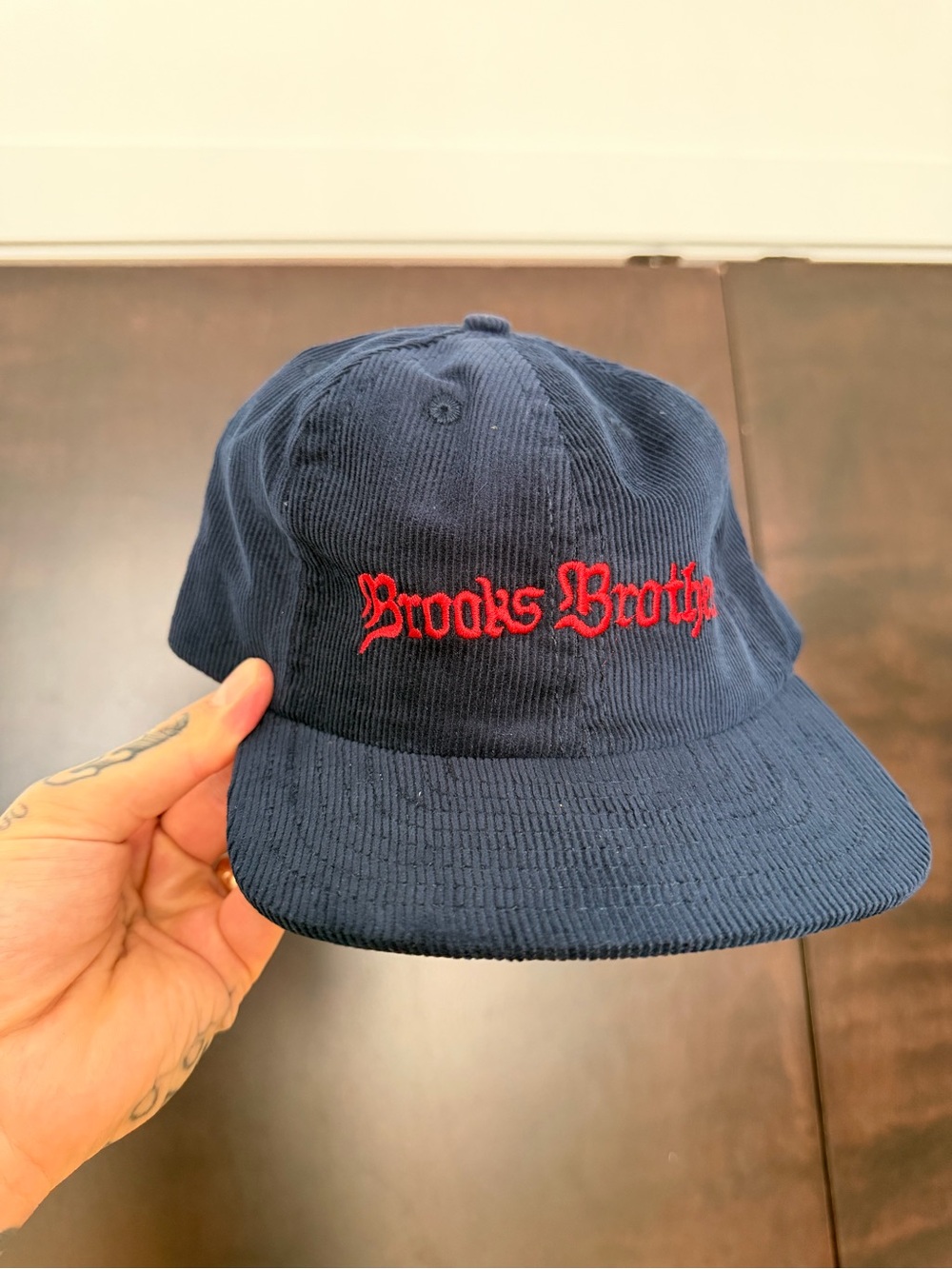 Brooks Brothers x Brain Dead Navy Corduroy Baseball Cap